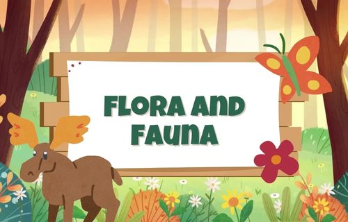 Green Brown And Orange Illustrative Flora And Fauna Video